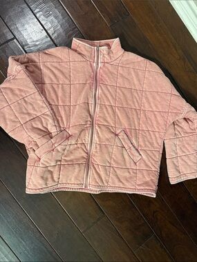 Forever 21 (L) Quilted Light Pink Zip-Up Jacket
